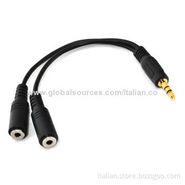 3.5mm male to 2-female audio splitter cable 2-in-1 for apple